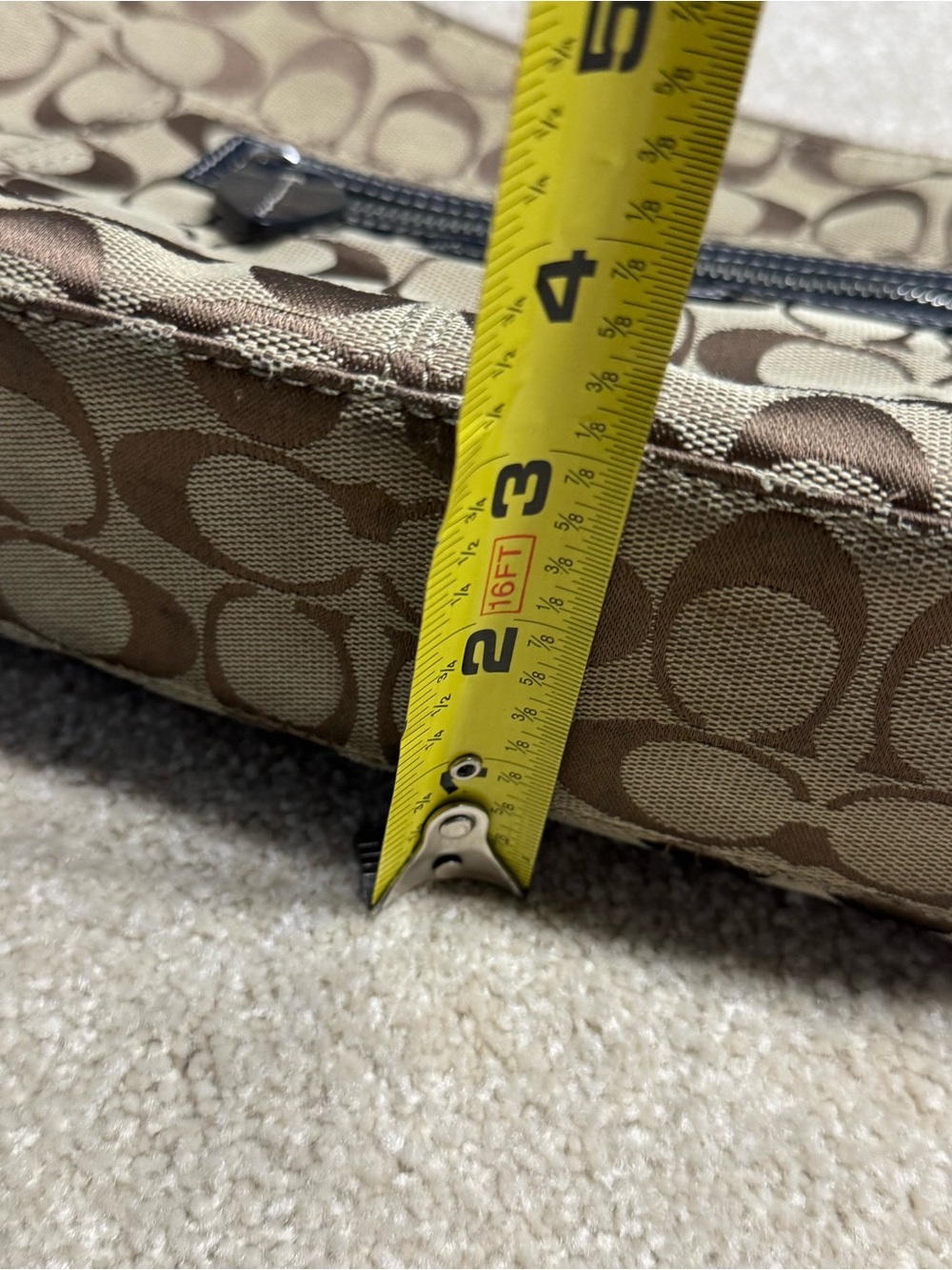 Coach Penelope Brown Signature Sateen Shoulder Bag M0920-F14690 Hand Bag Zip - Picture 10 of 10